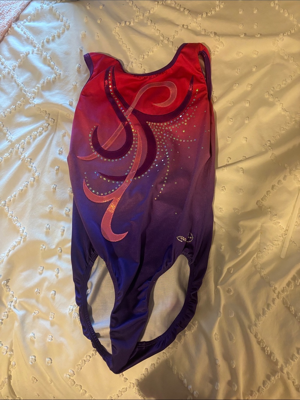 Girls Pink & Purple Gradient Gymnastics Leotard